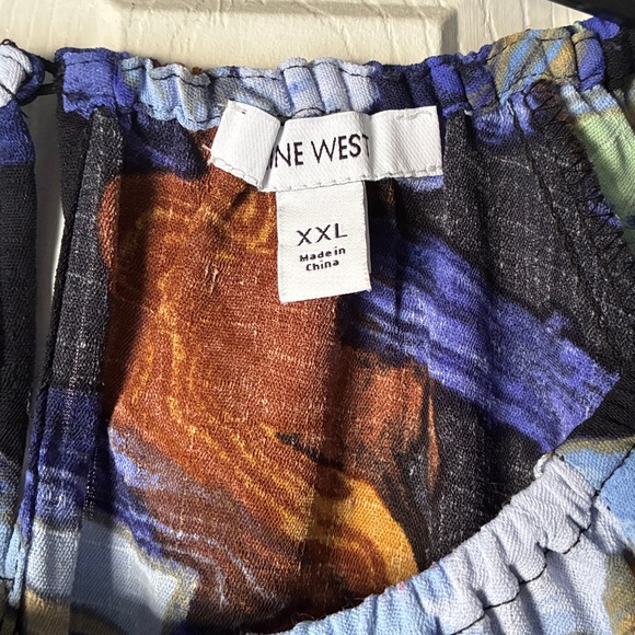 Nine West Multicolor Abstract Blouse size XXL - Picture 2 of 3